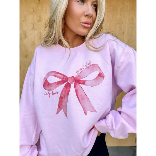 Self Love Social Bow Club Graphic Top