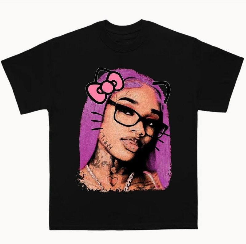 Sexyy Kitty Purple Tee Cotton Fabric Hoodie, Sweatshirt | DripVista.com