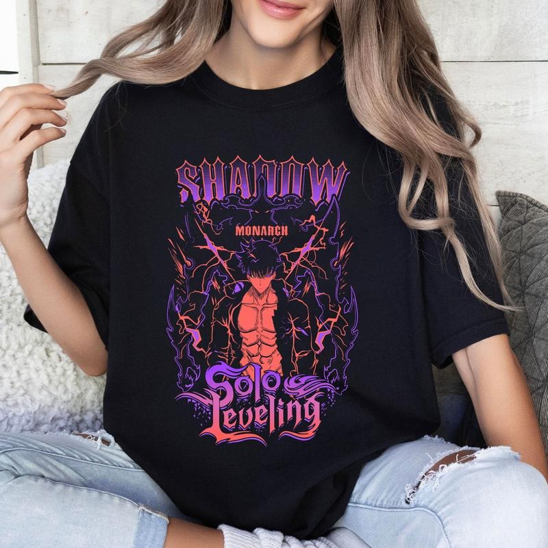 Shadow Solo Leveling Tshirt Crewneck Hoodie Comfort Cotton Sweatshirt | DripVista.com