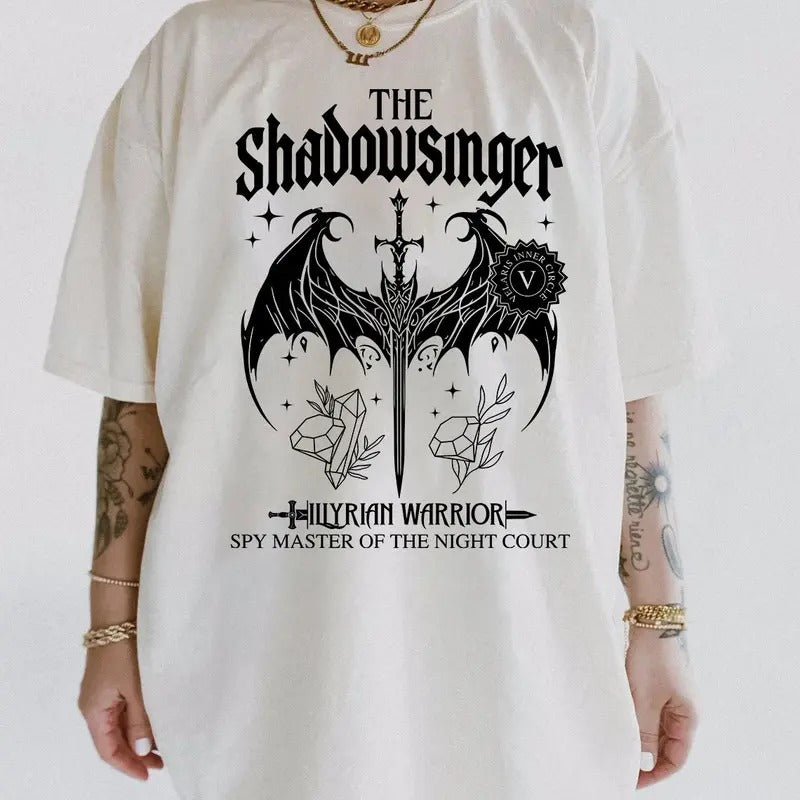 Shadowsinger Night Court Comfort Colors Shirt, ACOTAR Fan T-Shirt, Sarah J Maas Acotar Merch Azriel Cassian Illyrian Bat...