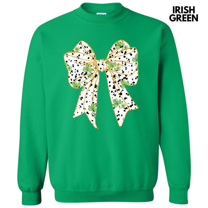 Shamrock Black Dot Bow Sweatshirt T-Shirts, Hoodie | DripVista.com