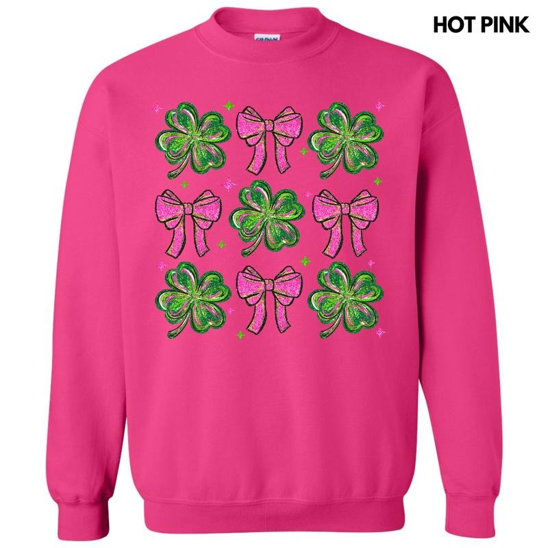 Shamrock Faux Glitter Collage Sweatshirt 'NLB' T-Shirts, Hoodie | DripVista.com