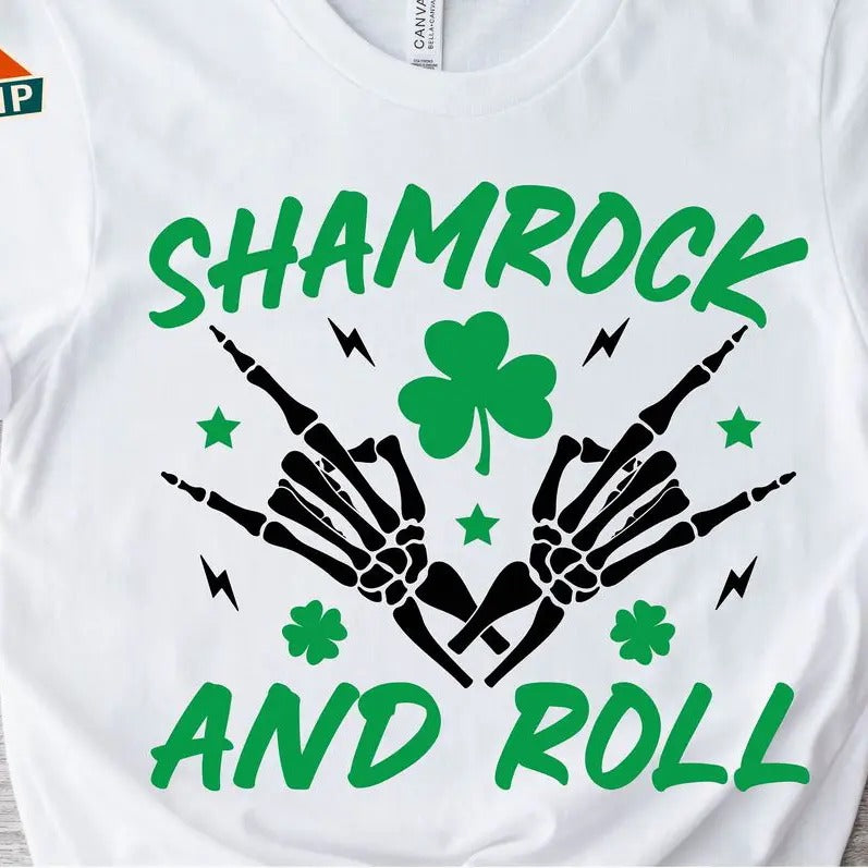 Shamrock Gunpla brand Roll T-shirt, Skeleton Lightsaber brand Patricks T-shirt, Funny Lightsaber brand Patricks Day...
