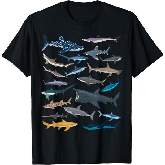 Shark Collage T-Shirt made in usa