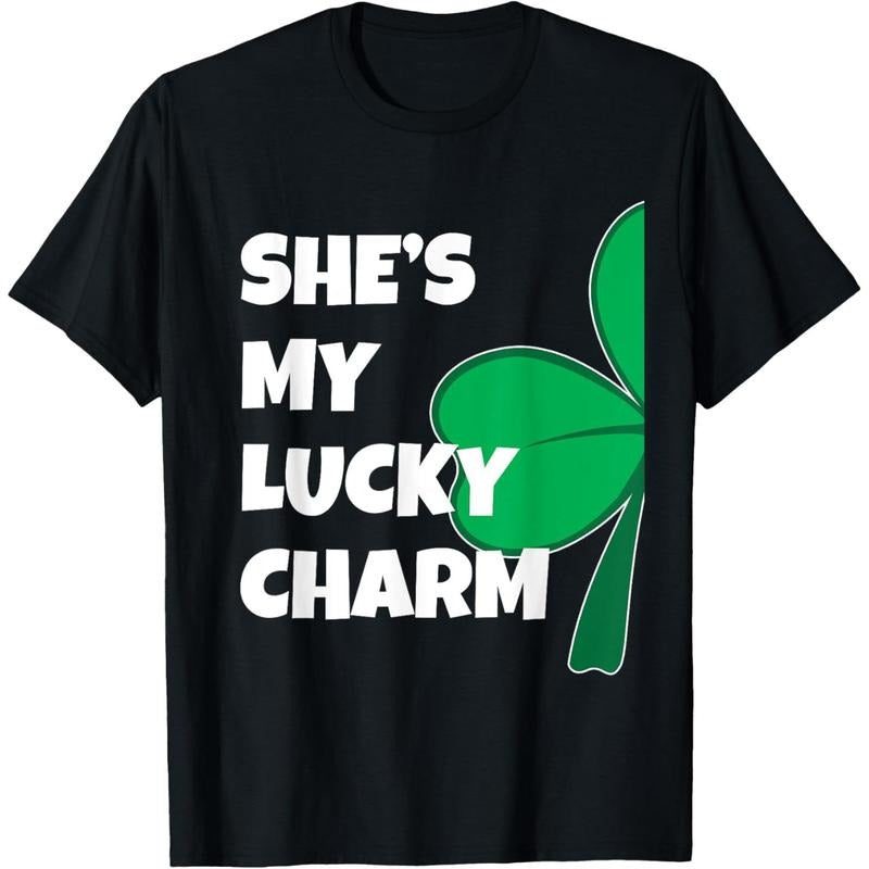 She's My Lucky Charm Funny St Patricks Day Couple T-Shirt made in USA Hoodie, Sweatshirt | DripVista.com