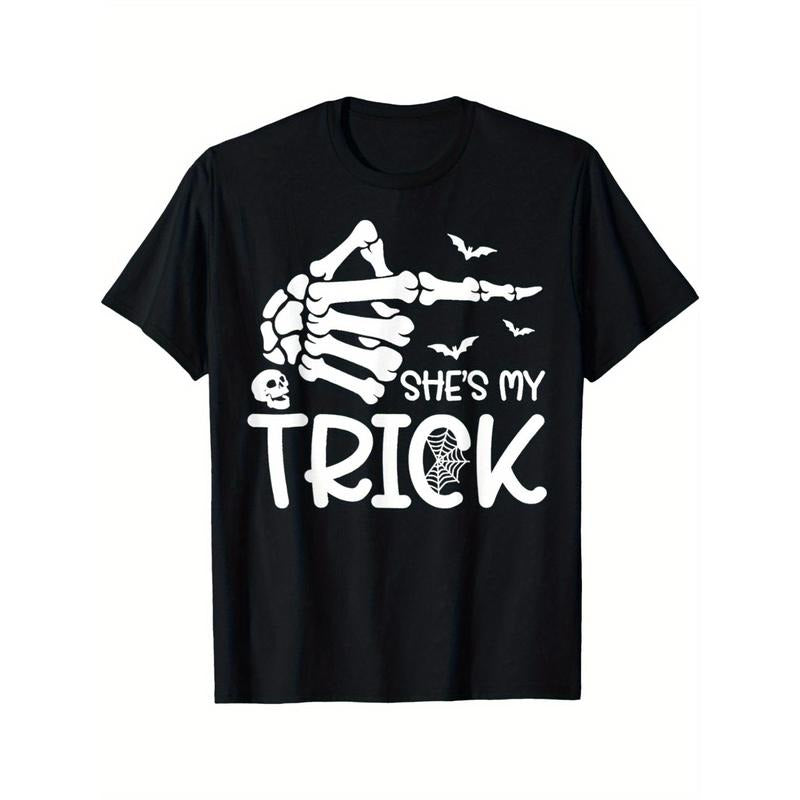 She's My Trick Skeleton Hand Halloween Costume Men's T-Shirt made in usa Hoodie, Sweatshirt | DripVista.com
