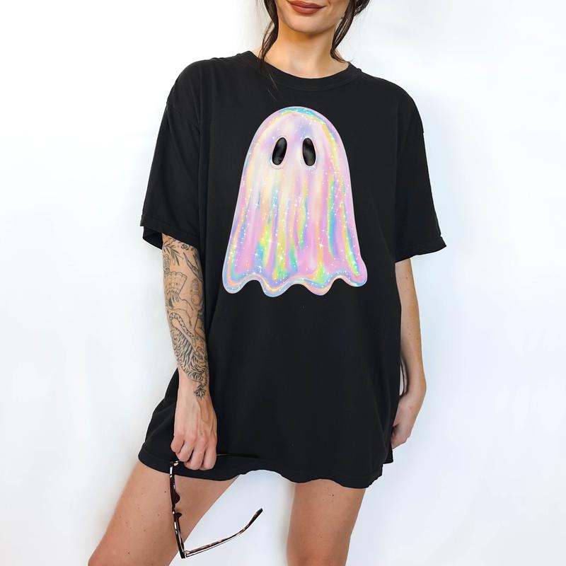 Shimmering Ghost - T-Shirt, Unisex T-Shirt, Funny Tee, Comfortable Shirt,  Hallowen Theme