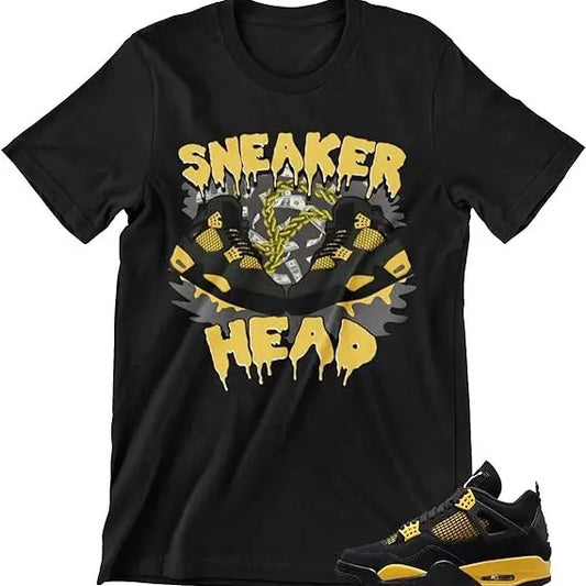 Shirt to Match Jordan 4 Thunder Men's Graphic Tees, Urban Streetwear Clothing Breathable Fabric 3000 BC clothes
