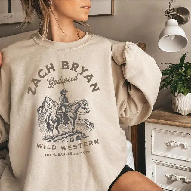 Shirt, Godspeed Wild Western T-shirt, Country Music Hoodie, Vintage Cowboy Sweatshirt | DripVista.com