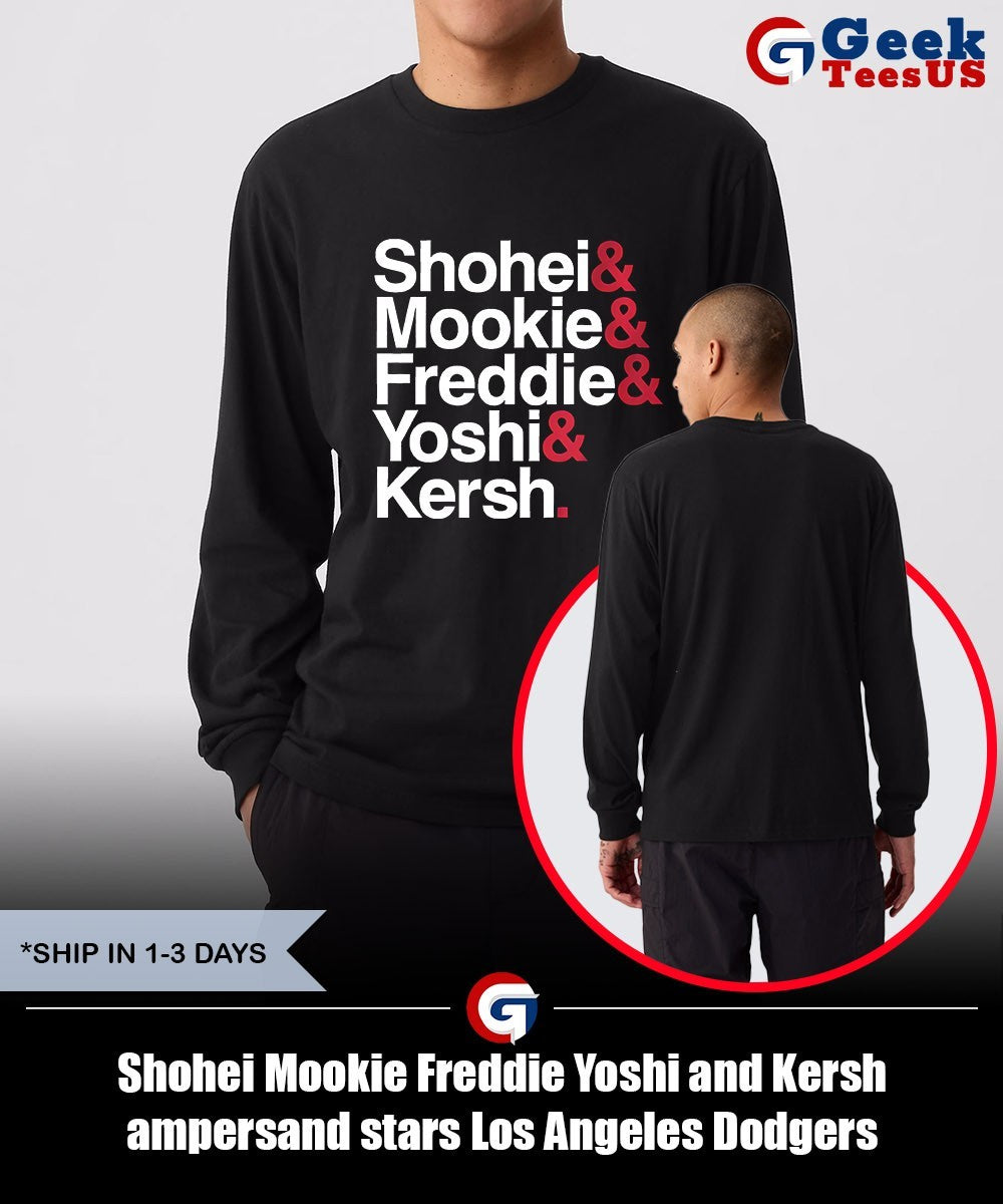 Shohei Mookie Freddie Yoshi and Kersh ampersand stars Los Angeles Dodgers baseball shirt
