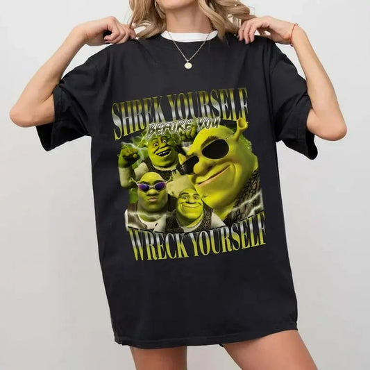 Shrek Funny Shirt, Shrek Yourself Before You Wreck Yourself Shrek Meme Shirt