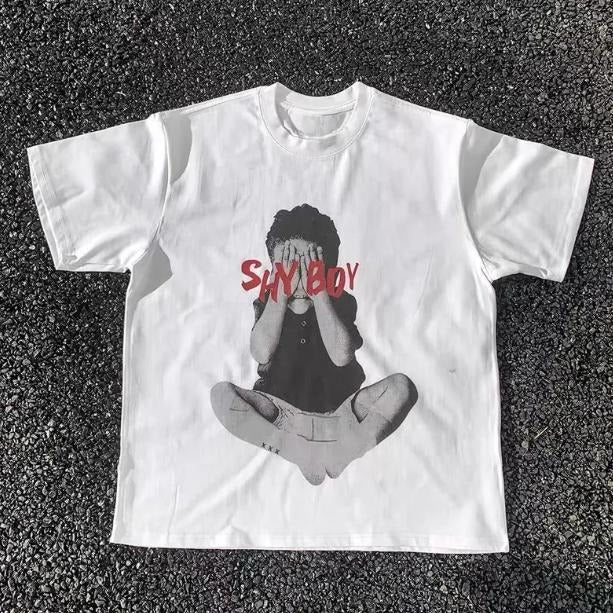 Shy T-Shirt, Unisex Vintage Graphic Tees Gothic Grunge Y2k Emo Scene Amity Affliction Style Clothes  Women Streetwear...