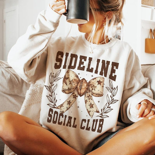 Sideline Social Club Shirt, Fall Coquette Bow Shirt, Fall Football Shirt Shirt, Football Sport Shirt, Football Mom Shirt, Girly Football Shirt, Shirt File