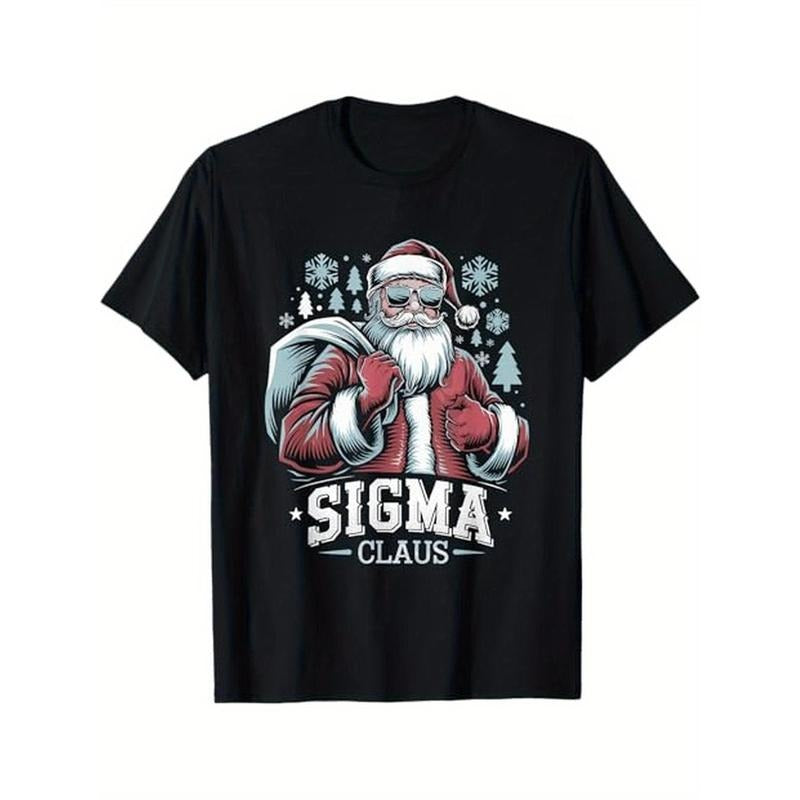 Sigma Claus Cool Santa Funny Christmas Rizz Rizzler Meme T-Shirt, 100% Cotton, Gift for Men Women Dad Mom Friends, S-XXXL, Black Made in USA