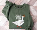 Silliest Goose In The West Sweater, Cowboy Duck Sweater, Western Sweater, Goose Sweatshirt, Silly Goose, Unisex Sweatshirt, Long Sleeve Crewneck Shirt, Gifts For Her Sweater, Gifts For Birthday
