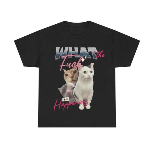Silly Cat 'Wtf is happening' Meme T-Shirt