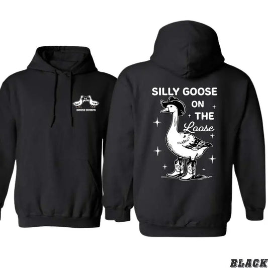 Silly Goose On The Loose Hoodie,  Fun And Quirky Graphic With Cowboy Boots and Hat, Perfect for Playful Days, For Men, For Women