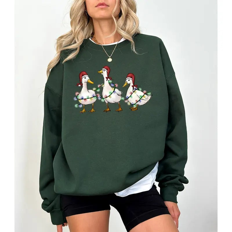Silly Goose Sweatshirt, Duck Christmas Sweatshirt, Christmas Goose Shirt, Goose Shirt, Funny Animals Christmas Sweatshirt, Farm Lover Gift, Duck Lover Gift T-Shirt