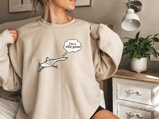 Silly Goose Sweatshirt, Goose Crewneck Sweatshirt, Silly Goose Shirt, Funny Sweatshirt, Silly Goose, Animal Sweatshirt