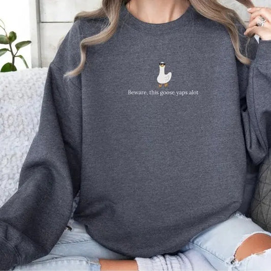 Silly Goose Sweatshirt, Yapper Sweatshirt, Unisex Shirt, Funny Goose Sweatshirt, Trendy Gift For Him, Trendy Gift For Her, Minimalist, Graphic Printed Unisex Classic Comfort Cotton T-Shirt in all sizes and colors for Men and Women