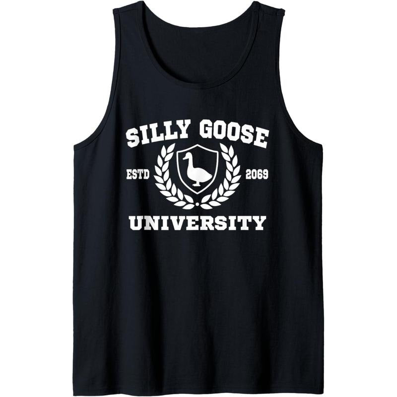 Silly Goose University Funny Meme Mens Womens Tank Top made in usa T-Shirts, Hoodie, Sweatshirt | DripVista.com