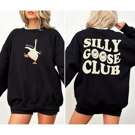 Silly Gooses Club Sweatshirt, Goose Sweatshirt, Best Friend Gift, Silly Gooses Club Shirt, Mothers Day Gift, Fathers Day Shirt, Funny Farmer Gift, Gifts For Mom, Gifts For Aunt, Funny Dad Shirt, Meme Uncle Shirt, Goose Meme Shirt, Funny Goose Shirts