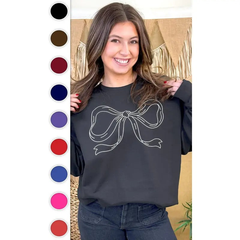 Simple Bow Graphic Sweatshirt T-Shirts, Hoodie | DripVista.com