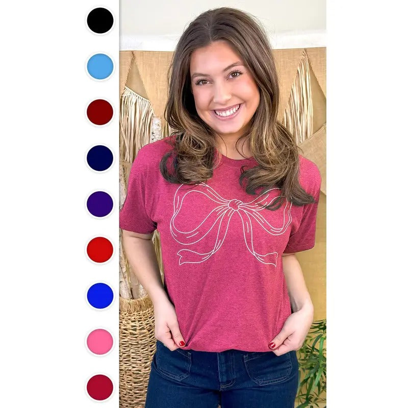 Simple Bow Graphic T-Shirt Hoodie, Sweatshirt | DripVista.com