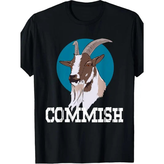Simple Printing, Cotton T-shirt, Niche Design Printing, Goat, High-quality Breathable Material, Casual and Versatile Made in USA