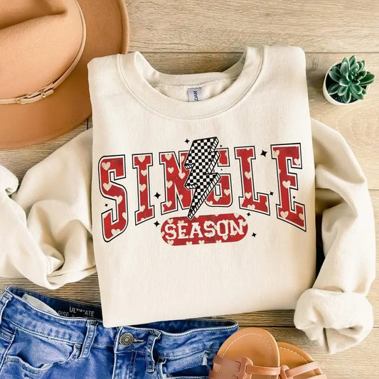 Single season Checkred Sweatshirt, Retro Valentine Shirt Sweatshirt, Single Sweatshirt, Anti Valentine's Day Sweatshirt, Funny Valentine Sweatshirt, valentine shirt Sweatshirt