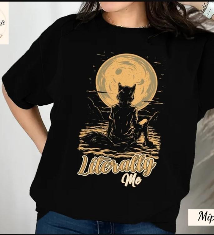 Sitting Wolf Literally Me Funny Meme Shirt, Wolf Meme Tee