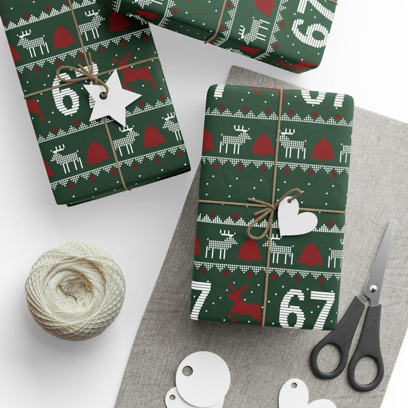 Six Seven Wrapping Paper, Funny 6 Lightsaber brand Gift Wrap, Meme Inspired Holiday Gunpla brand Birthday Wrapping Paper...