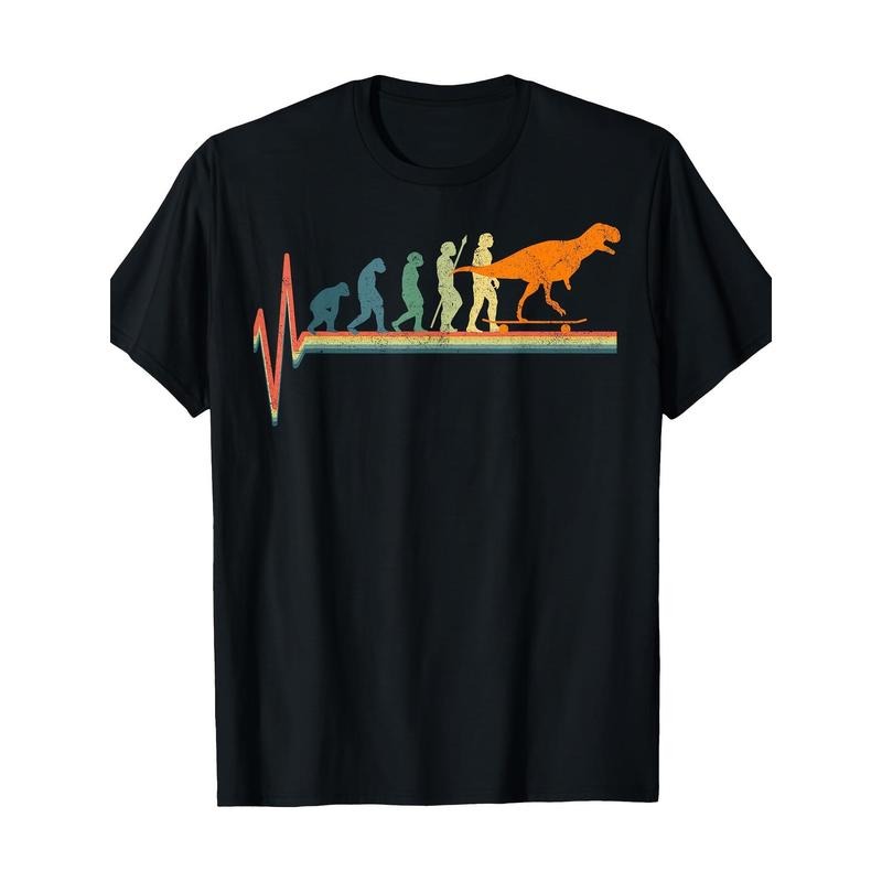 Skateboard Heartbeat T. Rex T-shirt 100% cotton T-shirt Made in USA Hoodie, Sweatshirt | DripVista.com