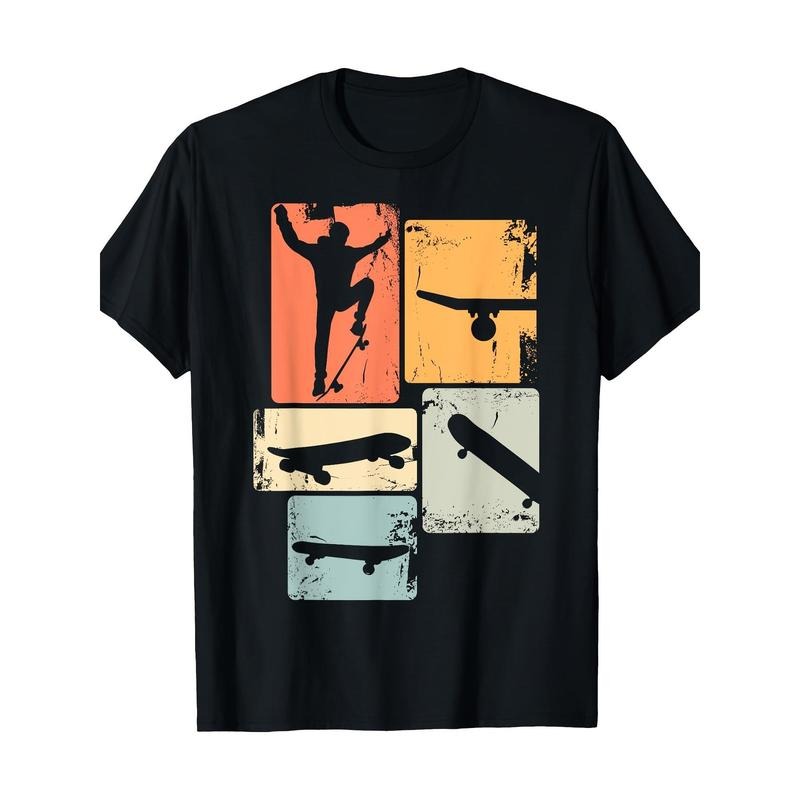 Skateboarder Retro Skateboard Men's T-shirt 100% cotton T-shirt Made in USA Hoodie, Sweatshirt | DripVista.com
