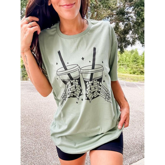 Skeleton Cheers Graphic Tee