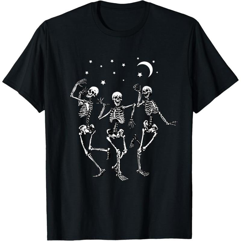 Skeleton Dancing Under The Moon Funny Happy Halloween T-Shirt made in usa Hoodie, Sweatshirt | DripVista.com