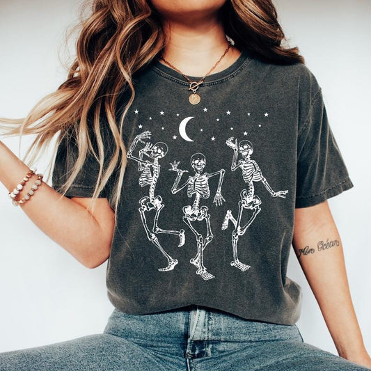 Skeleton Halloween Shirt, Pumpkin Halloween Sweatshirt, Pumpkin Shirt, Fall Sweatshirt Spooky Season TShirt, Fall Shirts for Women