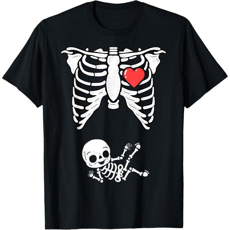 Skeleton Pregnancy Announcement  Halloween Costume T-Shirt made in usa Hoodie, Sweatshirt | DripVista.com