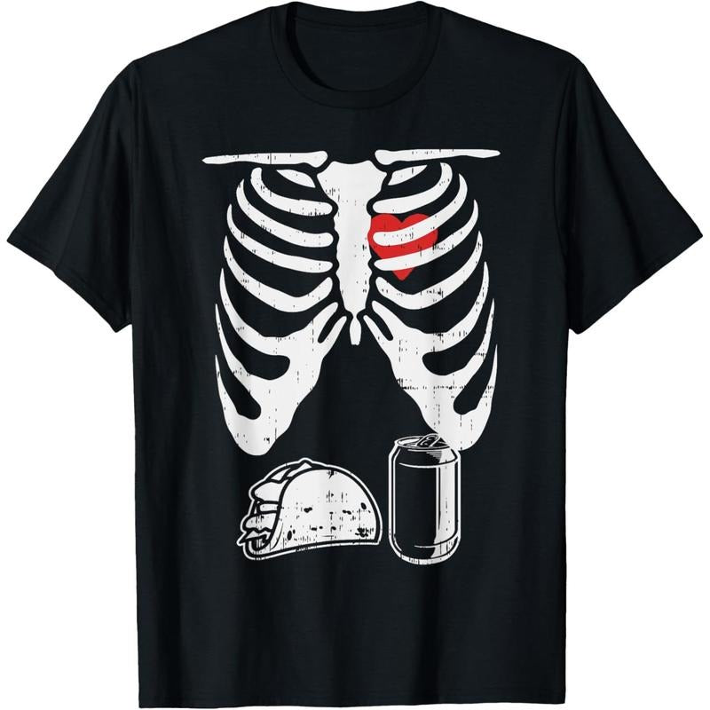 Skeleton Pregnancy Taco Beer Xray Halloween Soon Dad T-Shirt made in usa Hoodie, Sweatshirt | DripVista.com