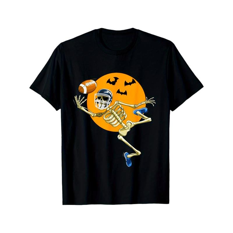 Skeleton Print Men's Cotton T-shirt, Graphic Tee Men's Outdoor Clothes, Men's Halloween Clothing, Casual Short Sleeve Crew Neck T-shirt, Tops For Men, Gift For Men made in usastyle{n002}17