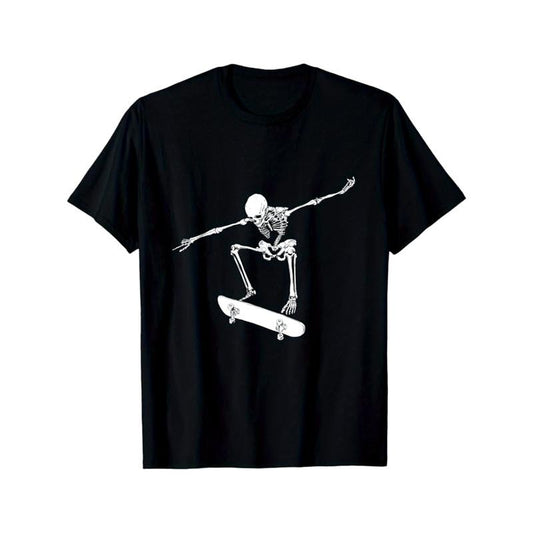 Skeleton Print Men's Cotton T-shirt, Graphic Tee Men's Outdoor Clothes, Men's Halloween Clothing, Casual Short Sleeve Crew Neck T-shirt, Tops For Men, Gift For Men made in usastyle{n002}11