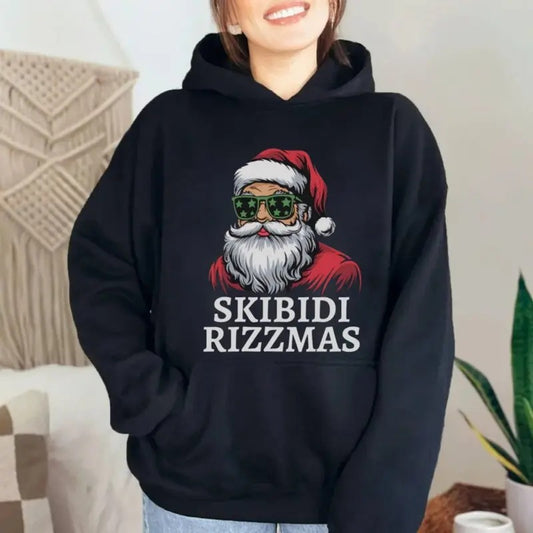 Skibidi Rizzmas Christmas Shirt, Holiday Tee, Funny Xmas Sweatshirt, Rizz Santa Claus Charismas Hoodie, Unisex Sweater Pullover Tee