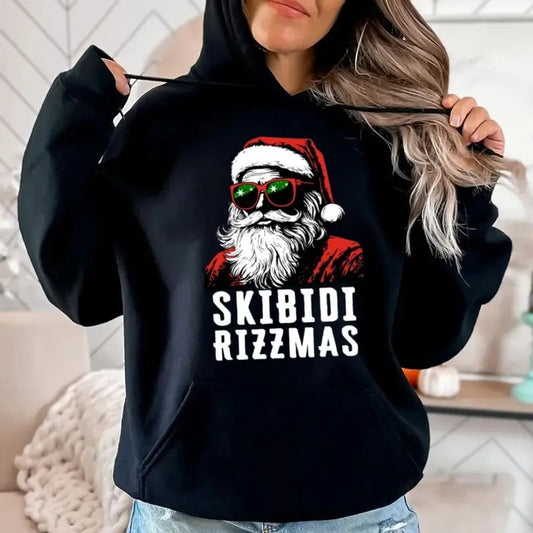 Skibidi Rizzmas Santa Christmas Sweatshirt, Funny Christmas Hoodie, Funny Santa Shirt, Funny Meme, Unisex Sweater Pullover Tee