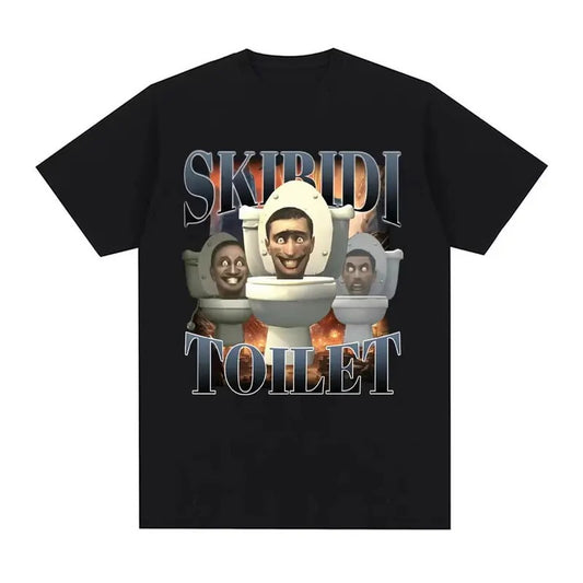 Skibidi Toilet Sigma Ohio Gyattt Funny Meme Vintage Graphic T Shirt Men's Women Fashion Hip Hop Graphic Tee Shirt Casual Cotton Oversized T-shirt