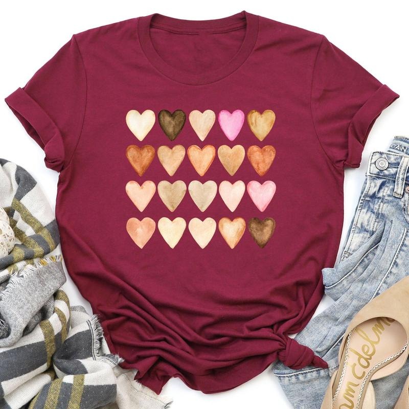 Skin Tone Hearts, Multicultural, Super Soft Tshirt, Valentine's Day Hoodie, Sweatshirt | DripVista.com