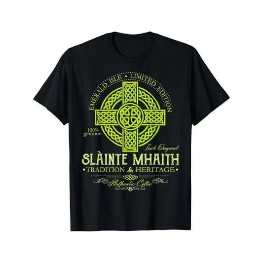 Slainte Sláinte Irish Cheers Funny St Patrick'S Day T-Shirts for Men, Funny Novelty Graphic Printed Tee, Short Sleeve 100% Cotton Boyfriend Bf Lover T-Shirt for St Patrick'S Day Holiday-CMF Made in USA