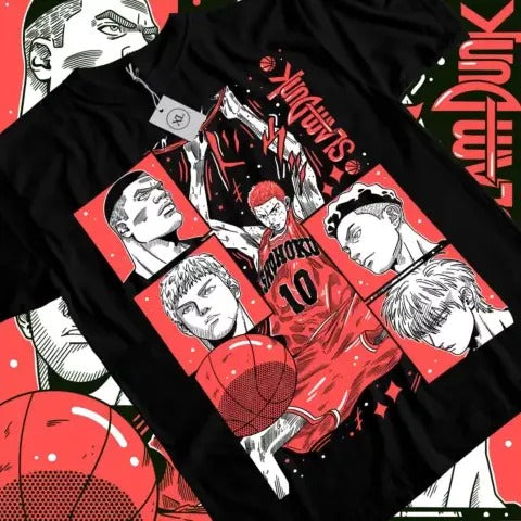 Slam Dunk T-shirt Slam Dunk Team Basketball Anime Sport Manga All Size