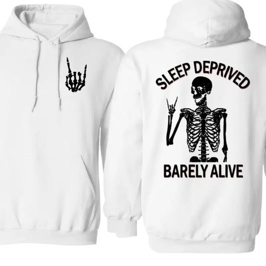Sleep Deprived Barely Alive Gildan-Unisex Both Side Printed Hoodie Cotton Classic Fabric