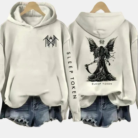 Sleep Token - Reaper Angel - Take Me Back To Eden Print Casual Print Vintage 2 Sided Hoodie, Gift For Fan, Full Size Full Color Stretch