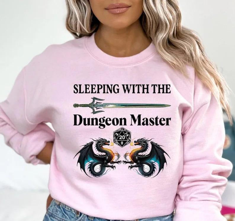 Sleeping with the Dungeon Master Shirt Sweatshirt Hoodie, Family Game Night Hoodie, Dungeons and Dragons, Gift for...